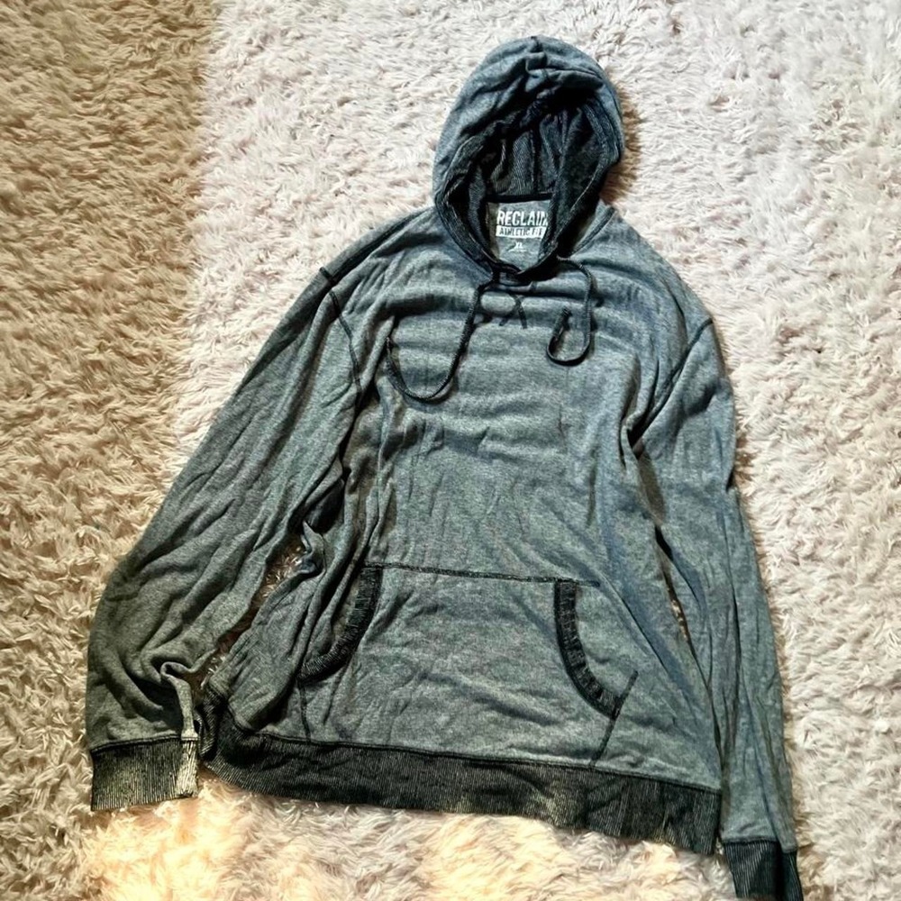 Athletic Cozy Comfort Acid‎ Wash Distressed Hoodie Mens XL Emo Grunge Gritty